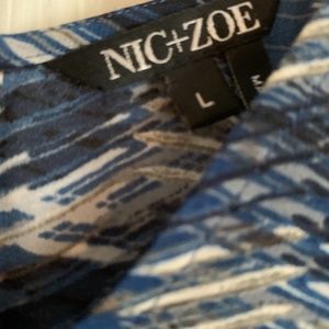 Silk Nic+Zoe multicolored sleeveless L blouse